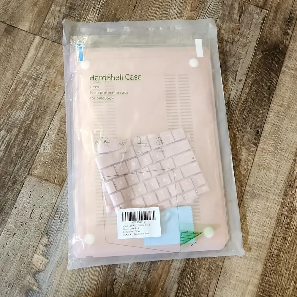 Pink Hard Case Set MacBook‎ 13 Inch Screen & 2 Keyboard Protectors School NWT